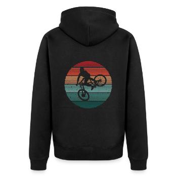 VTT Fahrrad Vintage Mountainbike - Veste à capuche bio Premium Unisexe - noir - Dos - Nico (187cm)