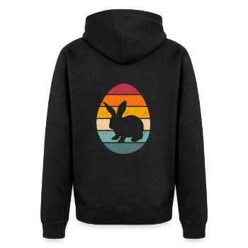 Easter Egg with bunny - Unisex Premium Organic Zip Hoodie - black - Back - Nico (187cm)