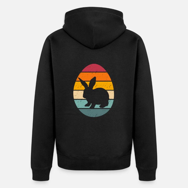 Easter Egg with bunny - Unisex Premium Bio Zip Hoodie - Schwarz