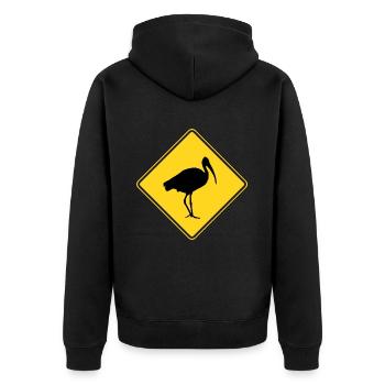 Panneau Bin Chicken Road - Veste à capuche bio Premium Unisexe - noir - Dos - Nico (187cm)