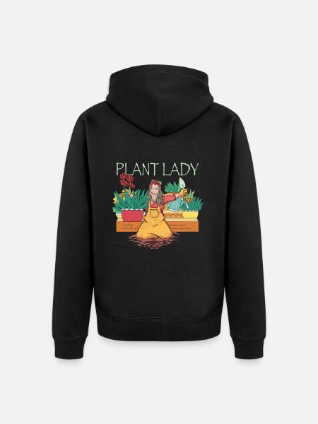 Plant Lady - Unisex Premium Organic Zip Hoodie - black