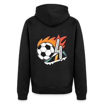 4ème anniversaire Footballeur Garçon 4 ans Football - Veste à capuche bio Premium Unisexe - noir - Dos - Nico (187cm)