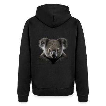 Cute Koala Australia - Unisex Premium Organic Zip Hoodie - black - Back - Nico (187cm)