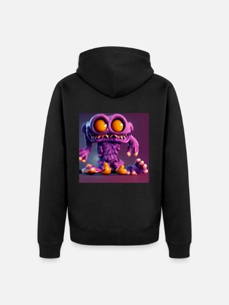 Little purple terror - Unisex Premium Organic Zip Hoodie - black