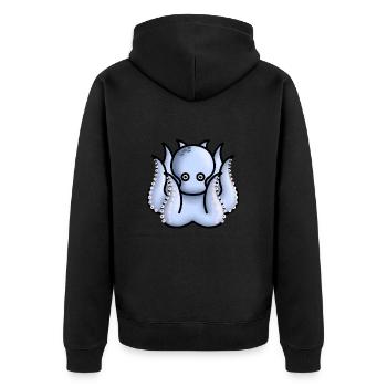 little cute light blue octopus - Unisex Premium Organic Zip Hoodie - black - Back - Nico (187cm)