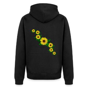 Tournesol jaune tournesol motif fleur floral - Veste à capuche bio Premium Unisexe - noir - Dos - Nico (187cm)