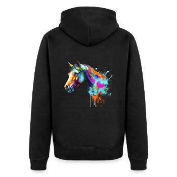Tête de cheval - Veste à capuche bio Premium Unisexe - noir - Dos - Nico (187cm)
