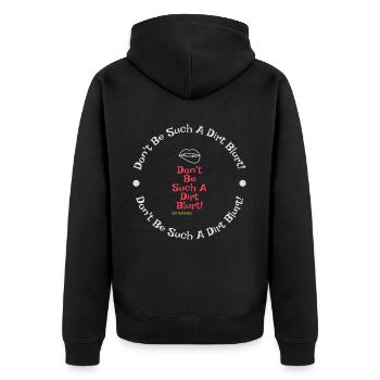 DBSADB Rot &; Grün - Unisex Premium Bio Zip Hoodie - Schwarz - Hinten - Nico (187cm)