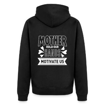 Mère Tenir Nos Mains Nous Motiver - Veste à capuche bio Premium Unisexe - noir - Dos - Nico (187cm)