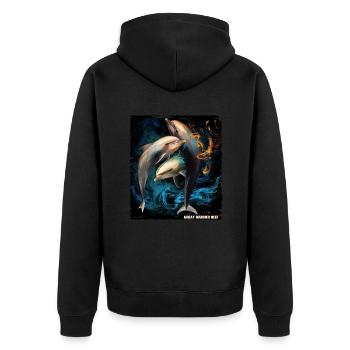 GREAT BARRIER REEF FLAG - Unisex Premium Organic Zip Hoodie - black - Back - Nico (187cm)