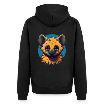 Cute Hyena - Unisex Premium Bio Zip Hoodie - Schwarz - Hinten - Nico (187cm)