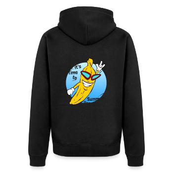 Coole Banane Sommer Meer Urlaub - Unisex Premium Bio Zip Hoodie - Schwarz - Hinten - Nico (187cm)