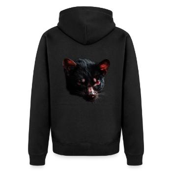 Tasmanian devil head - Unisex Premium Organic Zip Hoodie - black - Back - Nico (187cm)