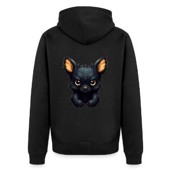 Super cute Dog - Unisex Premium Organic Zip Hoodie - black - Back - Nico (187cm)