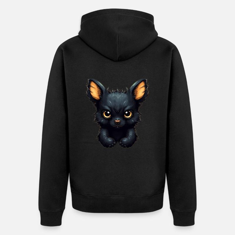 Chien super mignon - Veste à capuche bio Premium Unisexe - noir
