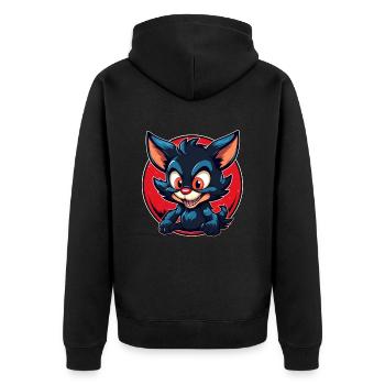 Super cute tasmanian Devil - Unisex Premium Organic Zip Hoodie - black - Back - Nico (187cm)