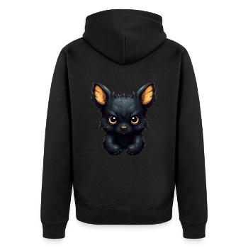 Super cute Dog retro style - Unisex Premium Organic Zip Hoodie - black - Back - Nico (187cm)