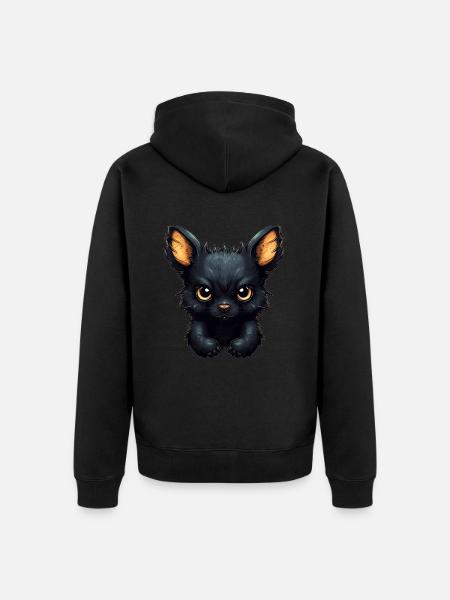 Super mignon Dog style rétro - Veste à capuche bio Premium Unisexe - noir