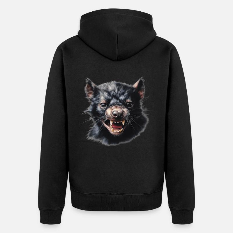 Le diable de Tasmanie imminent - Veste à capuche bio Premium Unisexe - noir