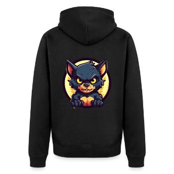 Super cute Tasmanian devil - Unisex Premium Organic Zip Hoodie - black - Back - Nico (187cm)
