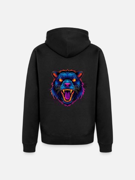 Screaming animal - Unisex Premium Organic Zip Hoodie - black