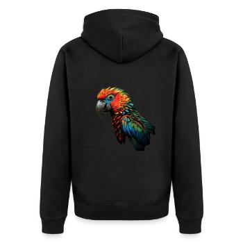 Perroquet coloré - Veste à capuche bio Premium Unisexe - noir - Dos - Nico (187cm)