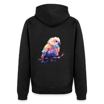 Perroquet mignon - Veste à capuche bio Premium Unisexe - noir - Dos - Nico (187cm)