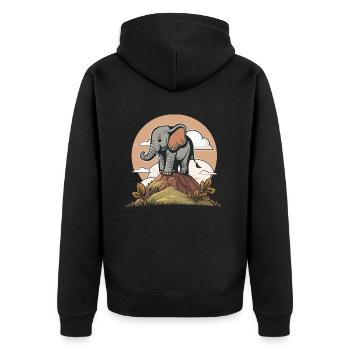 Le roi éléphantesque - Veste à capuche bio Premium Unisexe - noir - Dos - Nico (187cm)