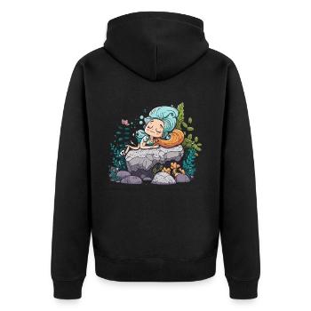 La Sirène Sérénissime - Veste à capuche bio Premium Unisexe - noir - Dos - Nico (187cm)