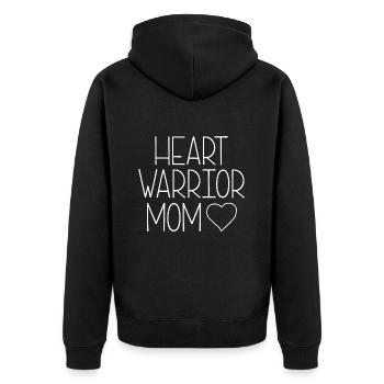 HEART WARRIOR MOM - Unisex Premium Organic Zip Hoodie - black - Back - Nico (187cm)