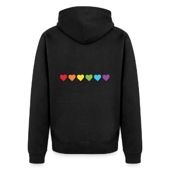 Cœurs arc-en-ciel - Veste à capuche bio Premium Unisexe - noir - Dos - Nico (187cm)
