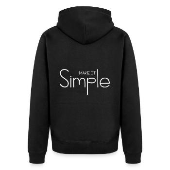 Make it Simple - Unisex Premium Organic Zip Hoodie - black - Back - Nico (187cm)