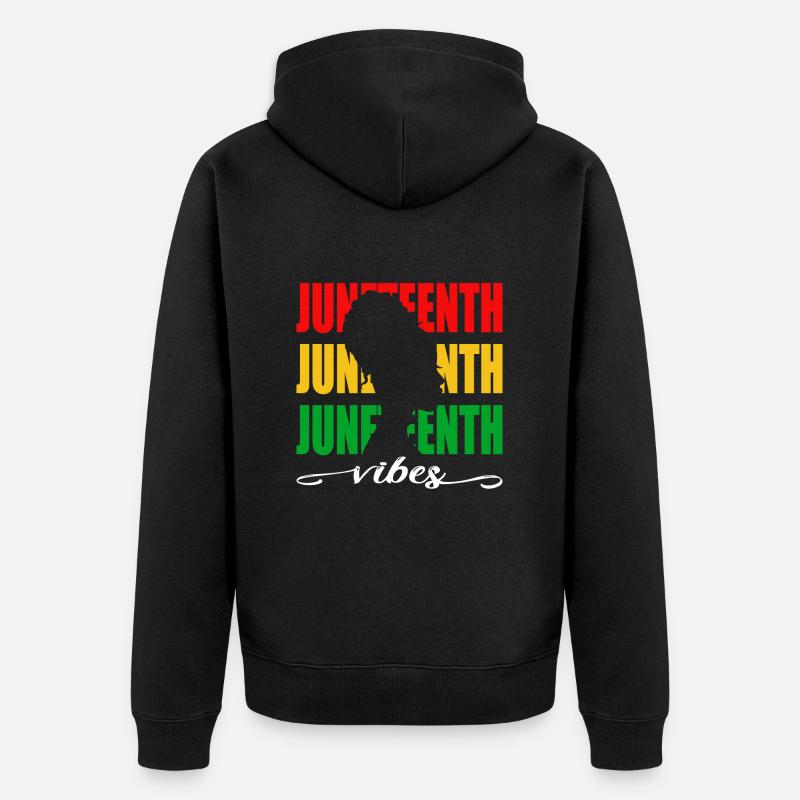 Juneteeth vibes - Unisex Premium Bio Zip Hoodie - Schwarz