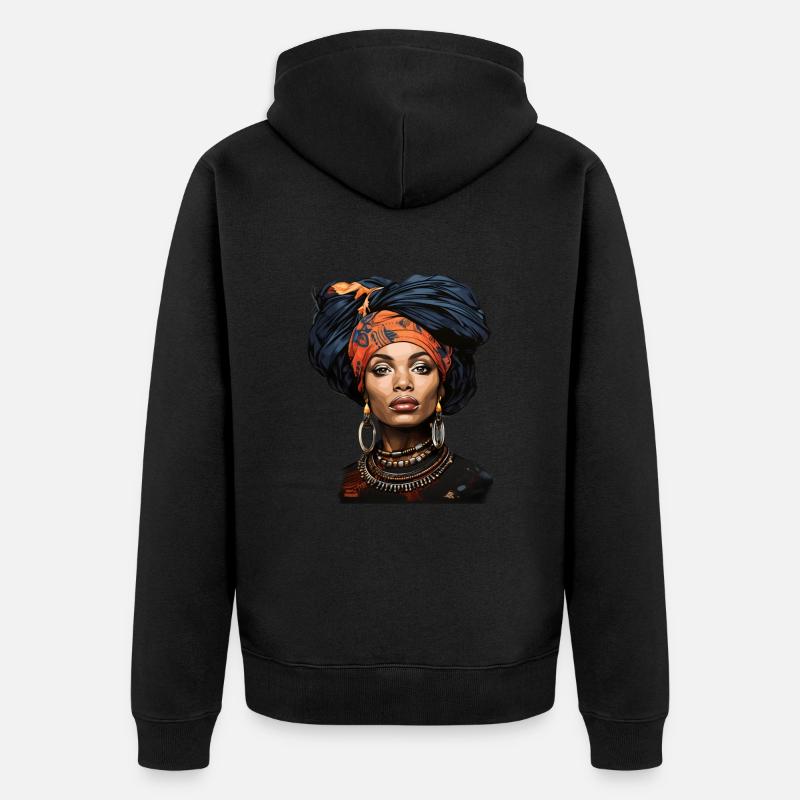 Fière femme noire - Veste à capuche bio Premium Unisexe - noir