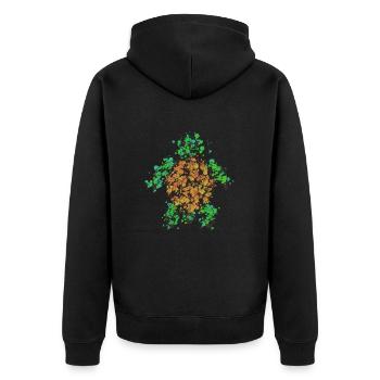 Turtlee GeomeTRIX bunt - Unisex Premium Bio Zip Hoodie - Schwarz - Hinten - Nico (187cm)