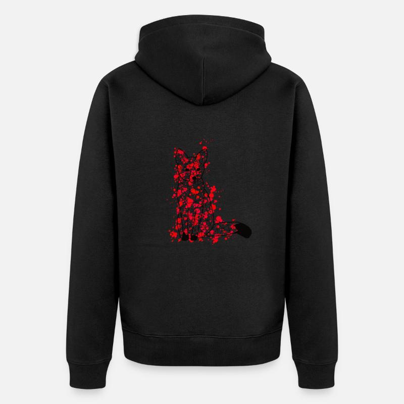 Foxx GeomeTRIX bunt - Unisex Premium Bio Zip Hoodie - Schwarz