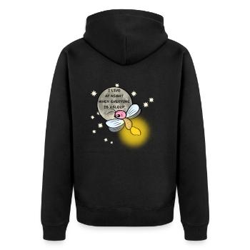 Little firefly - Unisex Premium Organic Zip Hoodie - black - Back - Nico (187cm)