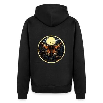 Insecte papillon papillon de nuit la nuit - Veste à capuche bio Premium Unisexe - noir - Dos - Nico (187cm)