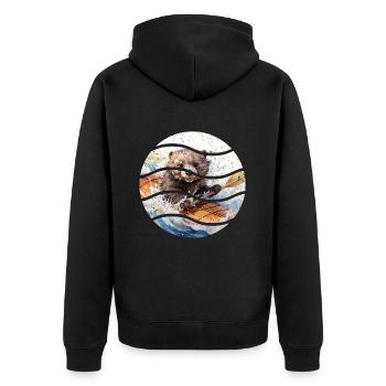 Kanu Otter - Unisex Premium Bio Zip Hoodie - Schwarz - Hinten - Nico (187cm)
