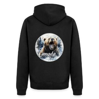 Canada British Columbia - Unisex Premium Bio Zip Hoodie - Schwarz - Hinten - Nico (187cm)