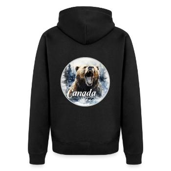 Canada British Columbia - Unisex Premium Bio Zip Hoodie - Schwarz - Hinten - Nico (187cm)