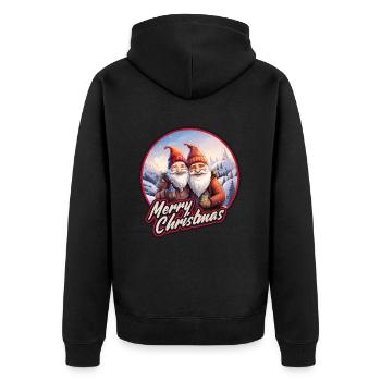 Bier Gnome Zwerge Wichtel Weihnachtsmann - Unisex Premium Bio Zip Hoodie - Schwarz - Hinten - Nico (187cm)