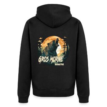 Style rétro du parc national du Gros-Morne - Veste à capuche bio Premium Unisexe - noir - Dos - Nico (187cm)