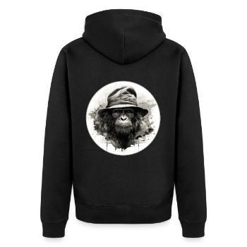 Singe sérieux #2 - Veste à capuche bio Premium Unisexe - noir - Dos - Nico (187cm)