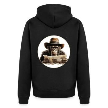 Singe sérieux #4 - Veste à capuche bio Premium Unisexe - noir - Dos - Nico (187cm)