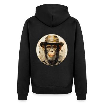 Singe sérieux #3 - Veste à capuche bio Premium Unisexe - noir - Dos - Nico (187cm)