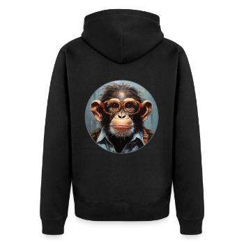 Singe sérieux #5 - Veste à capuche bio Premium Unisexe - noir - Dos - Nico (187cm)