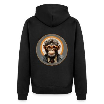 Singe sérieux #9 - Veste à capuche bio Premium Unisexe - noir - Dos - Nico (187cm)