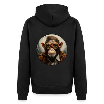 Singe sérieux #11 - Veste à capuche bio Premium Unisexe - noir - Dos - Nico (187cm)