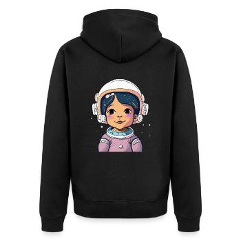 Astronaute mignon #2 - Veste à capuche bio Premium Unisexe - noir - Dos - Nico (187cm)